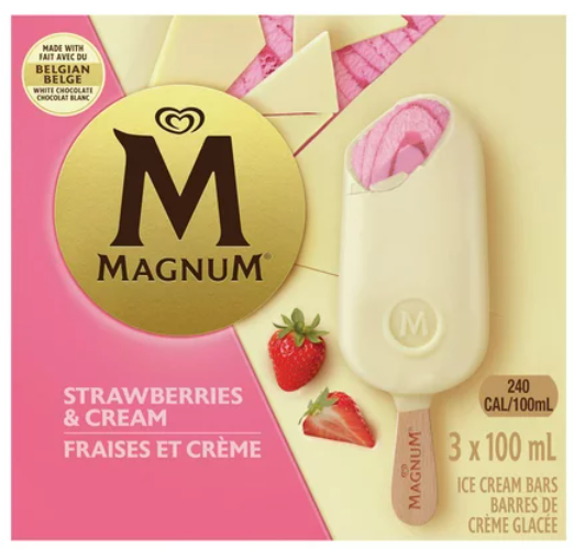 Magnum Classic Strawberries & Cream Ice Cream Bars - IlmHub Halal Foods ...
