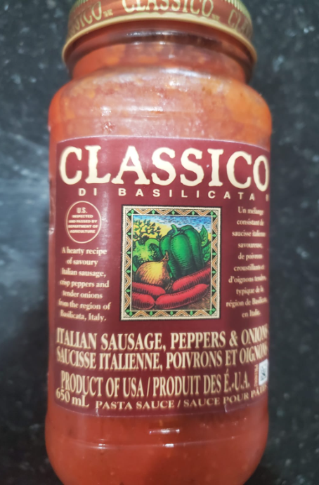 Classico Italian Sausage Peppers and Onion Sauce - IlmHub Halal